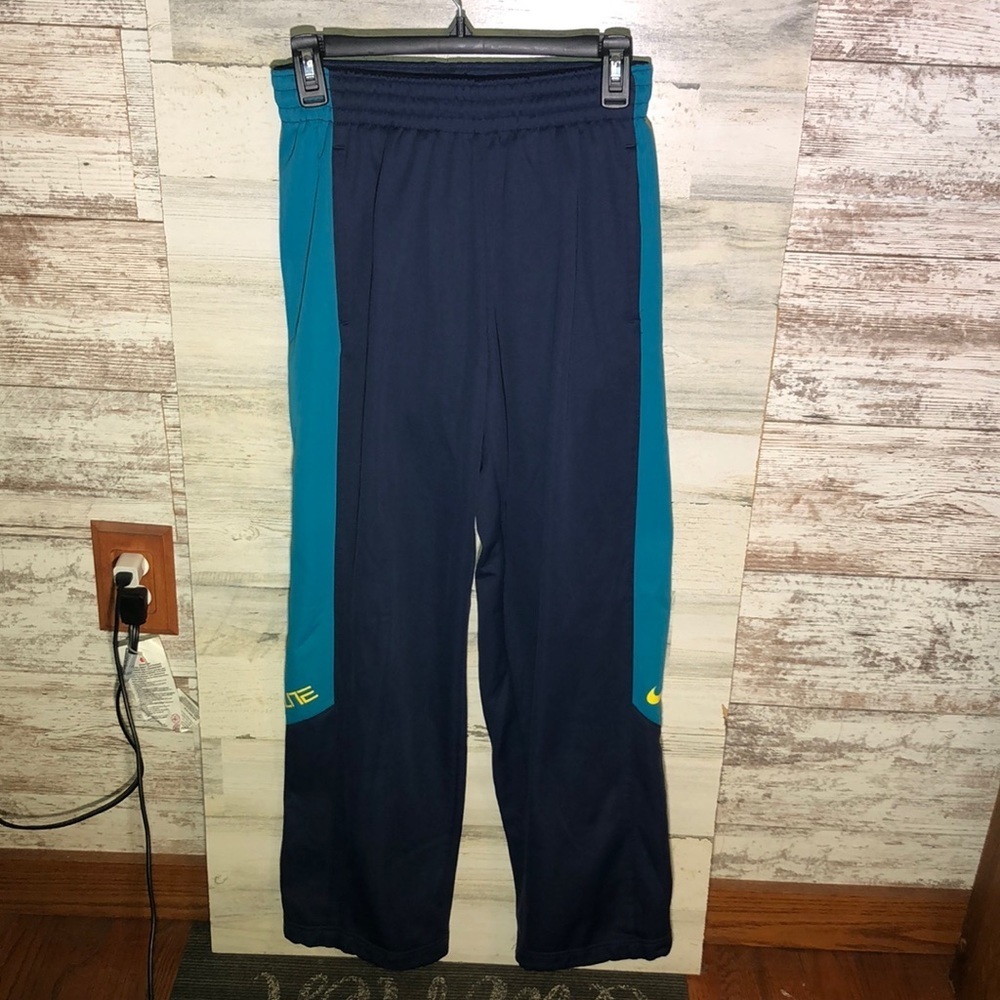 Nike elite sweatpants blue and yellow size small gym workout sports sweatpants‌
